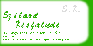 szilard kisfaludi business card