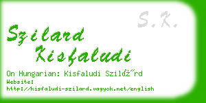 szilard kisfaludi business card